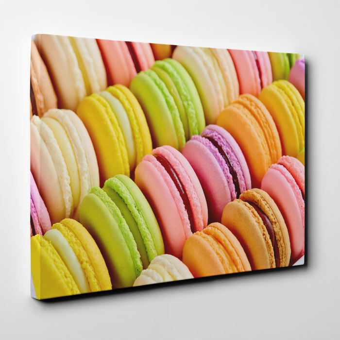 Tablou canvas bucatarie, Curcubeu de macarons [2]