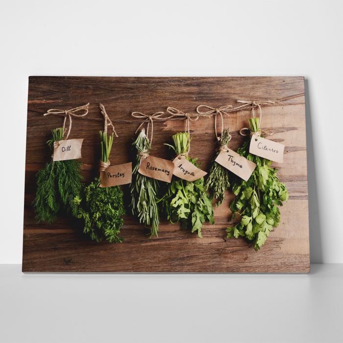 Tablou canvas bucatarie, Green Herbs [4]