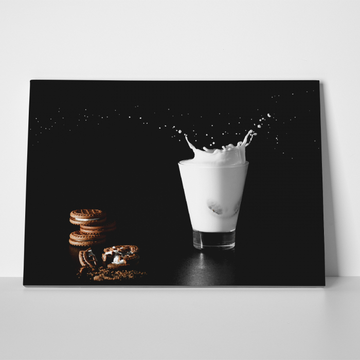 Tablou canvas bucatarie, Lapte si biscuiti [3]