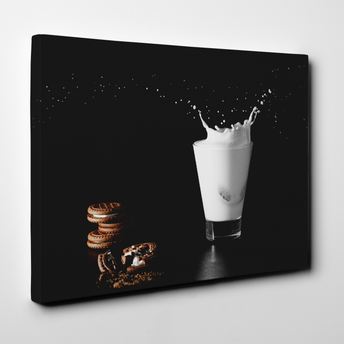 Tablou canvas bucatarie, Lapte si biscuiti [2]