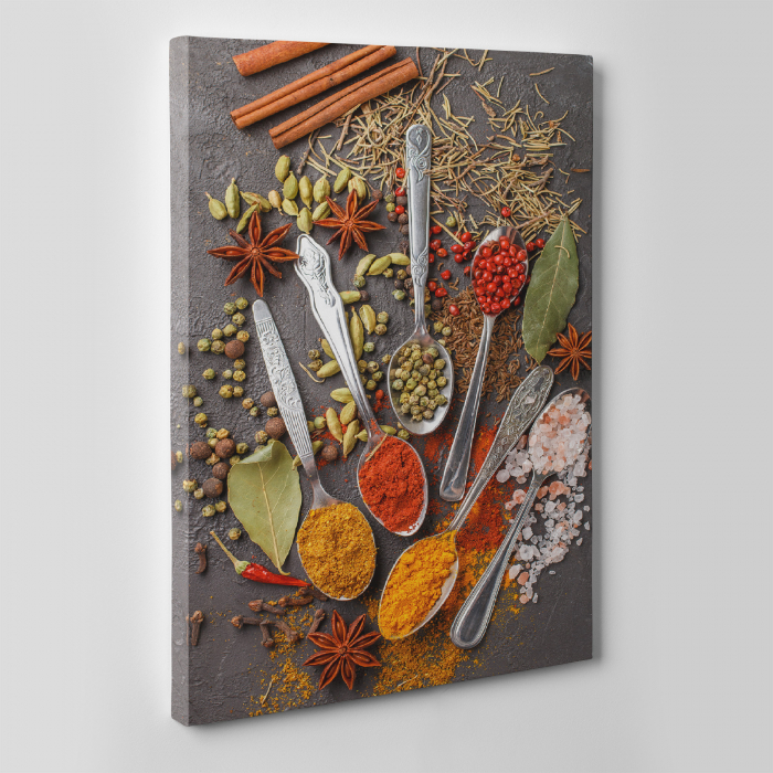 Tablou canvas bucatarie, Linguri de metal si mirodenii [2]
