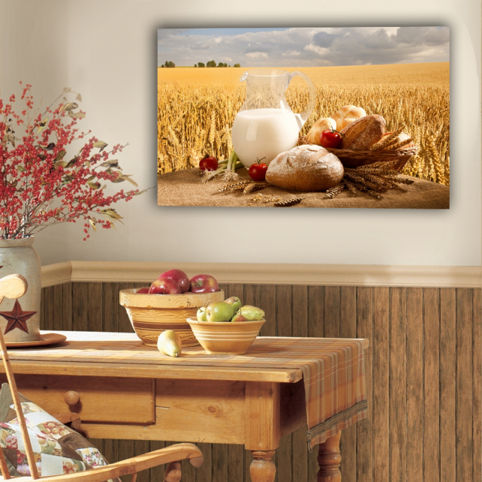 Tablou canvas bucatarie, Milk and Bread [3]