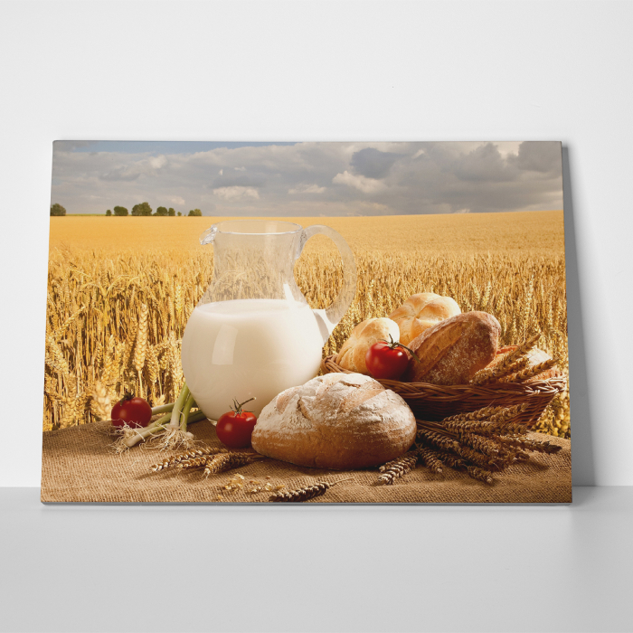 Tablou canvas bucatarie, Milk and Bread [5]