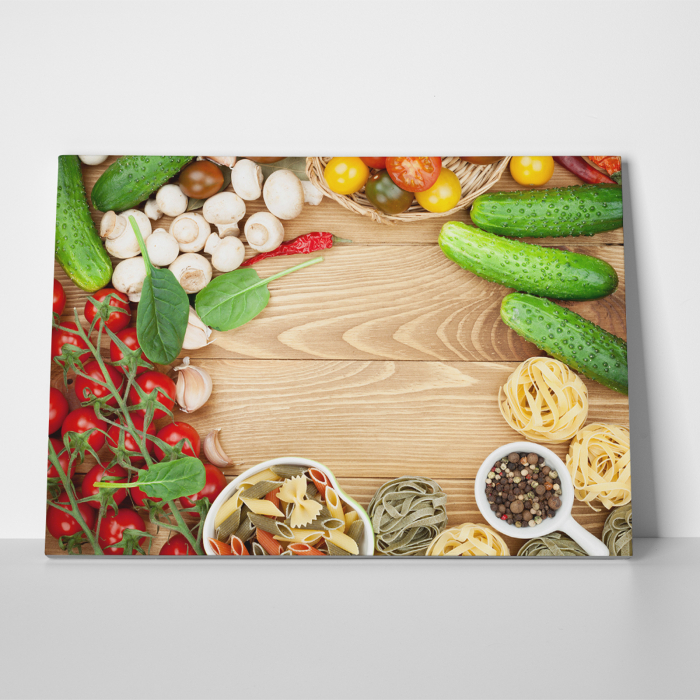Tablou canvas bucatarie, Mushrooms and tomatoes [2]