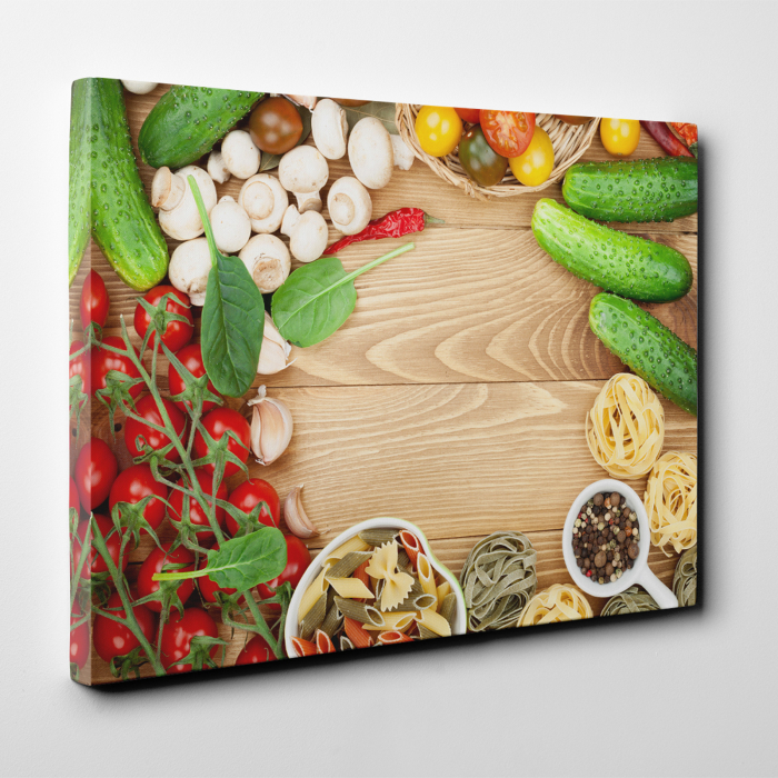 Tablou canvas bucatarie, Mushrooms and tomatoes [3]