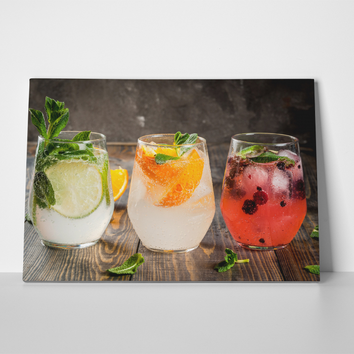 Tablou canvas bucatarie, Pahare de cocktail cu gheata [3]