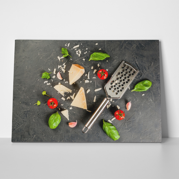 Tablou canvas bucatarie, Parmezan pe razatoare [3]