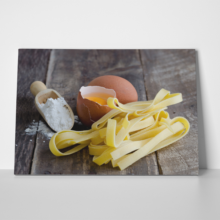 Tablou canvas bucatarie, Paste pappardelle cu ou [3]