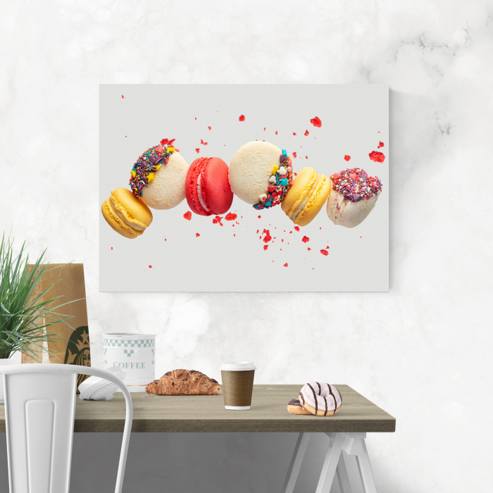 Tablou canvas bucatarie, Prajituri macarons [4]