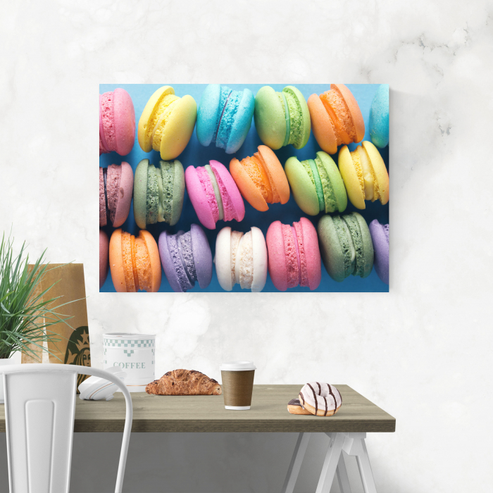 Tablou canvas bucatarie, Prajituri macarons multicolore [4]