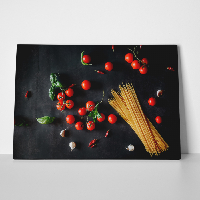 Tablou canvas bucatarie, Rosii si spaghete [3]