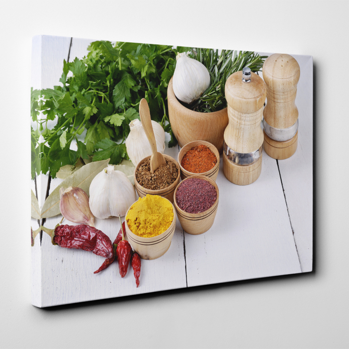 Tablou canvas bucatarie, Spices and Green Parsley [3]