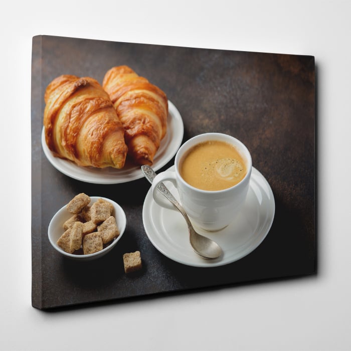 Tablou canvas bucatarie, Un mic dejun perfect: cafea & croisant [2]