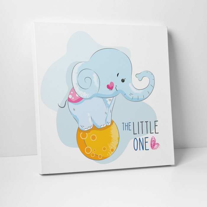 Tablou canvas cu desene pentru camera copiilor, Micul elefant s-a cocotat pe luna [3]