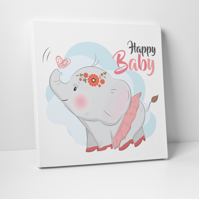 Tablou canvas cu desene pentru camera copiilor, Elefantica pe tocuri [3]