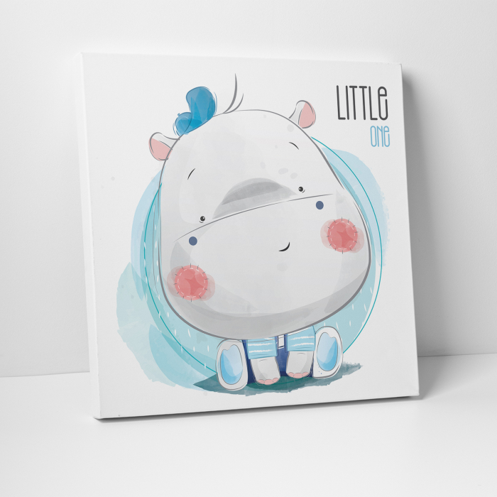 Tablou canvas cu desene pentru camera copiilor, Bebe hipopotam [3]
