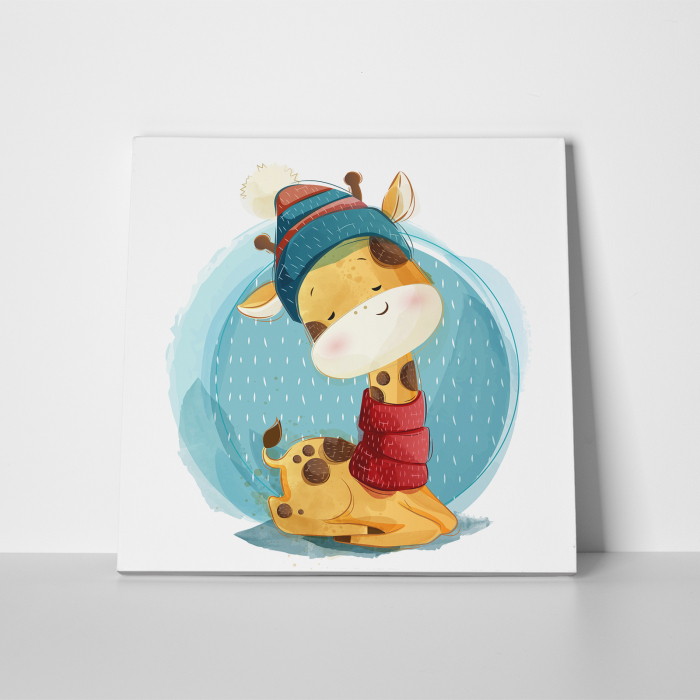 Tablou canvas cu desene pentru camera copiilor, Simpatica girafa [2]