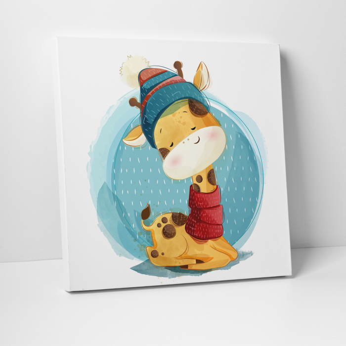 Tablou canvas cu desene pentru camera copiilor, Simpatica girafa [3]