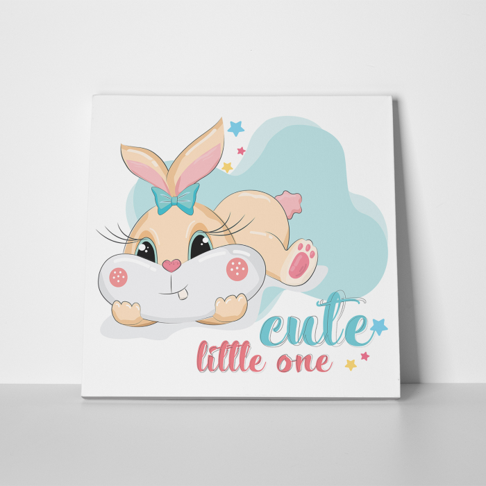 Tablou canvas cu desene pentru camera copiilor, Bebe iepuras simpatic [2]