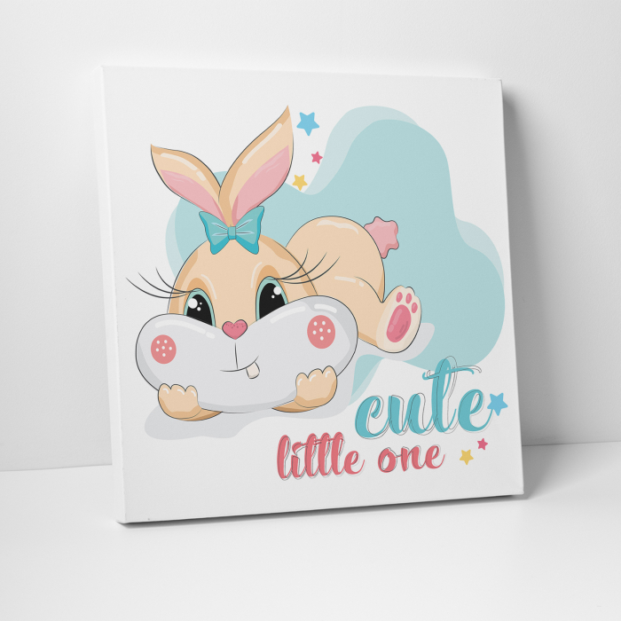 Tablou canvas cu desene pentru camera copiilor, Bebe iepuras simpatic [3]