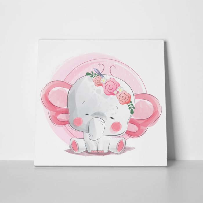 Tablou canvas cu desene pentru camera copiilor, Bebe elefant [2]