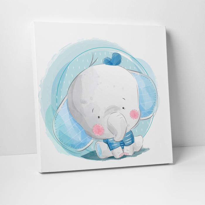 Tablou canvas cu desene pentru camera copiilor, Baietelul elefant [2]