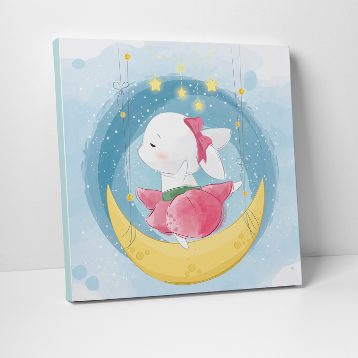 Tablou canvas cu desene pentru camera copiilor, Micuta iepuroaica dansatoare [3]