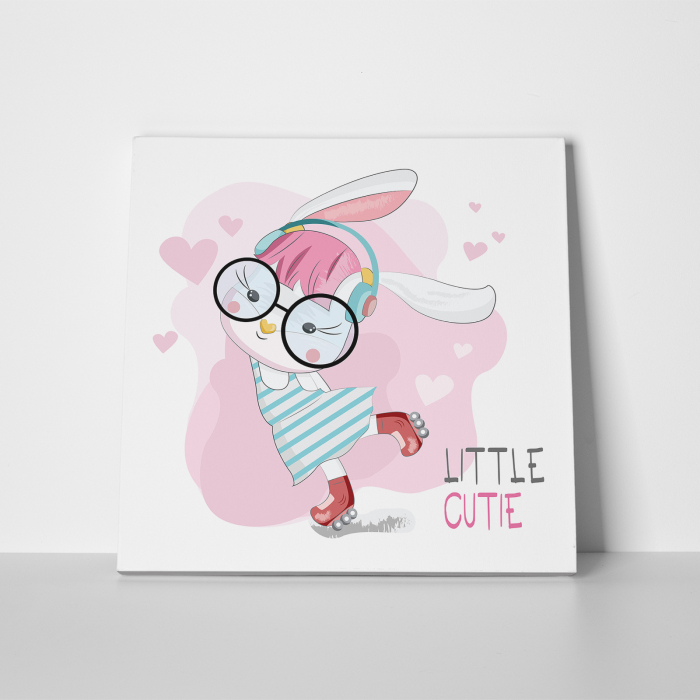 Tablou canvas cu desene pentru camera copiilor, Iepurila cu ochelari [2]