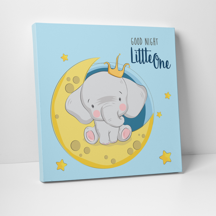 Tablou canvas cu desene pentru camera copiilor, Micul print elefant [3]