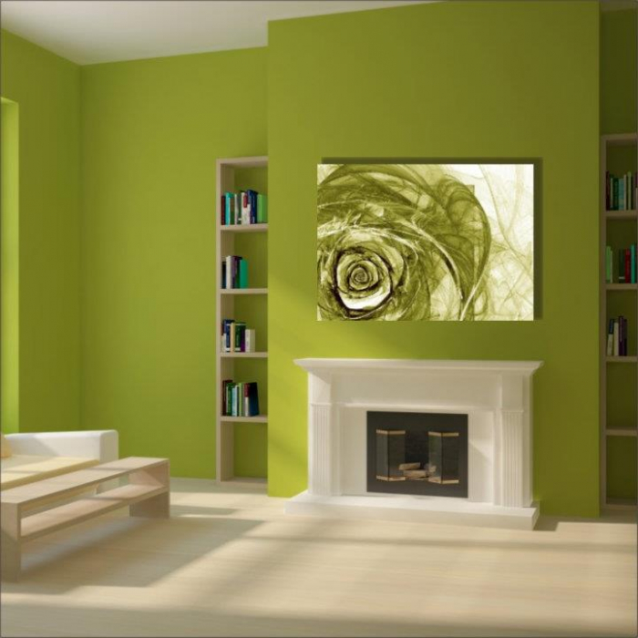 Tablou canvas floral, Green Wireframe Roses [3]