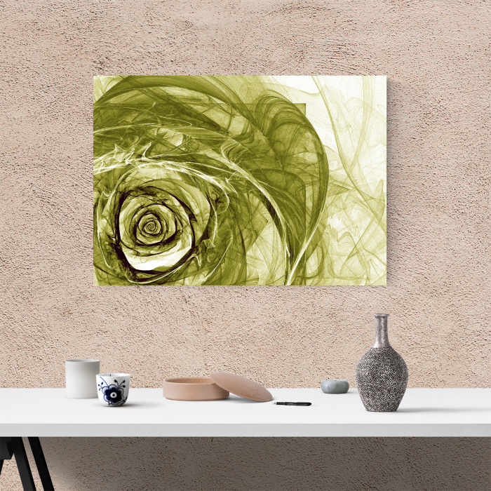 Tablou canvas floral, Green Wireframe Roses [2]
