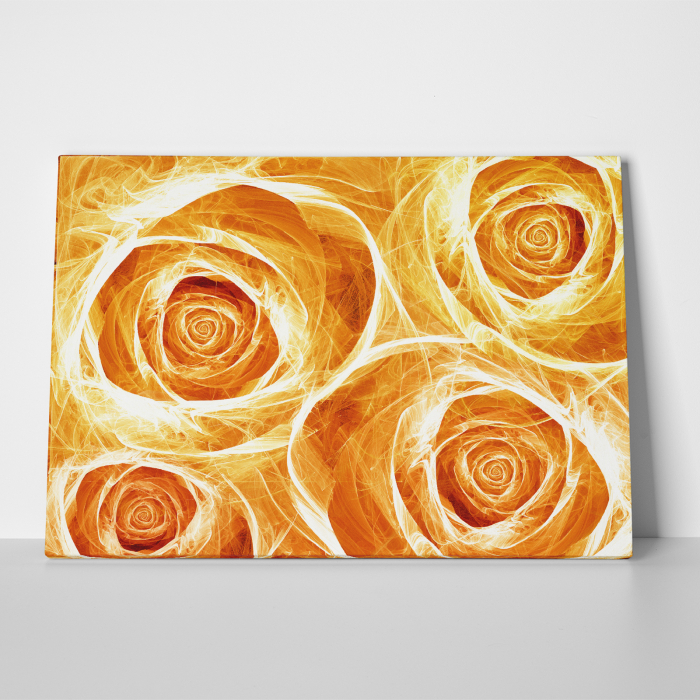 Tablou canvas floral, Orange Wireframe Roses [3]