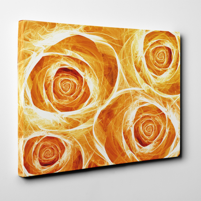 Tablou canvas floral, Orange Wireframe Roses [4]