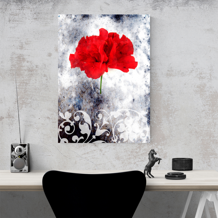 Tablou canvas floral, Single Red [5]