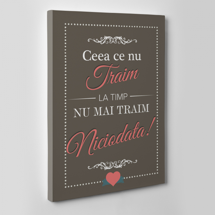 Tablou canvas motivational, Ceea ce nu traim la timp [2]