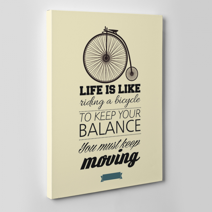Tablou canvas motivational, Life is Like riding a bicycle [2]