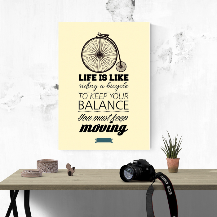 Tablou canvas motivational, Life is Like riding a bicycle [4]