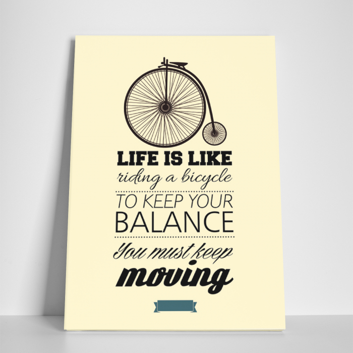 Tablou canvas motivational, Life is Like riding a bicycle [3]