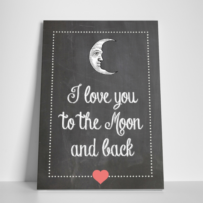 Tablou canvas motivational, To the moon and back [3]