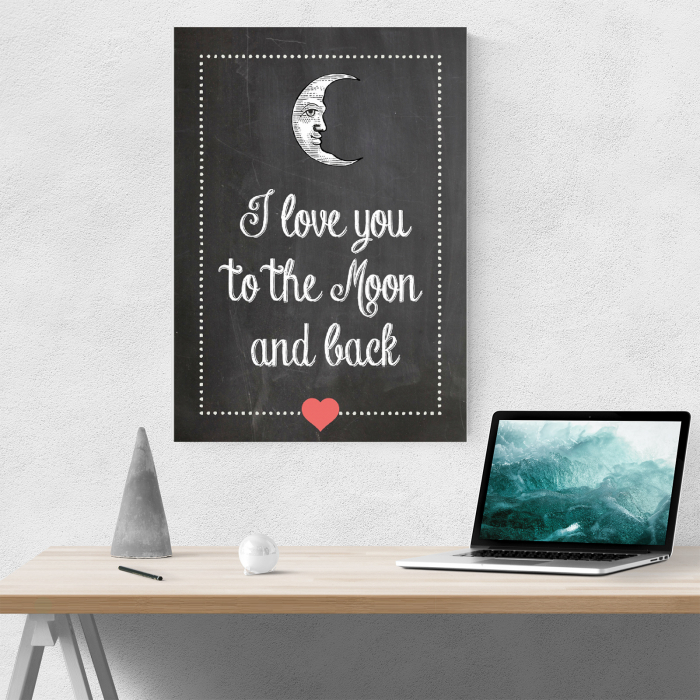 Tablou canvas motivational, To the moon and back [4]