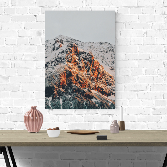 Tablou canvas natura, Varf de munte inzapezit [4]