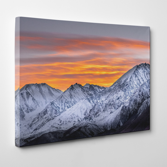 Tablou canvas, peisaj natura, Munte inghetat la apus [3]