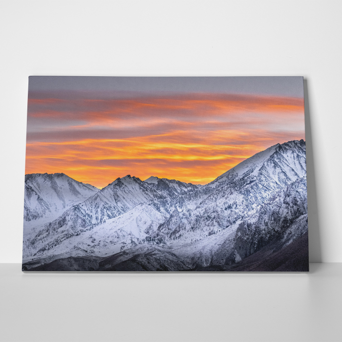 Tablou canvas, peisaj natura, Munte inghetat la apus [2]