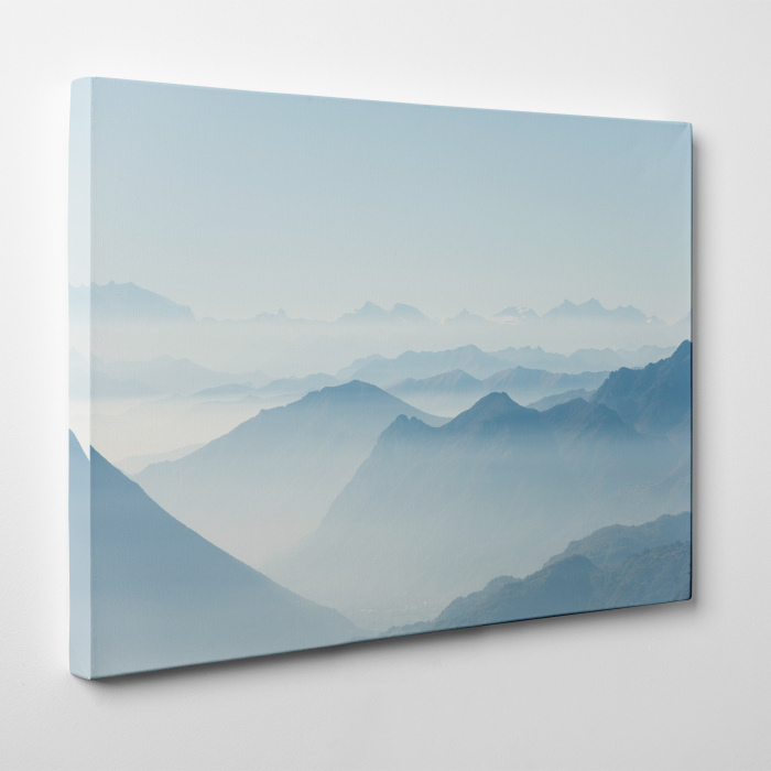 Tablou canvas, peisaj natura, Varfuri de munti in ceata [3]