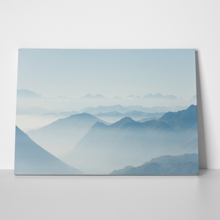 Tablou canvas, peisaj natura, Varfuri de munti in ceata [2]