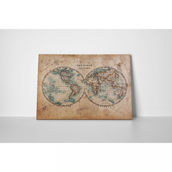 Tablou canvas retro, Ancient Map Hemispheres [2]