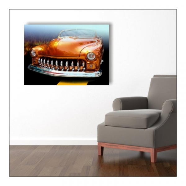 Tablou canvas retro, Old Orange Car [3]