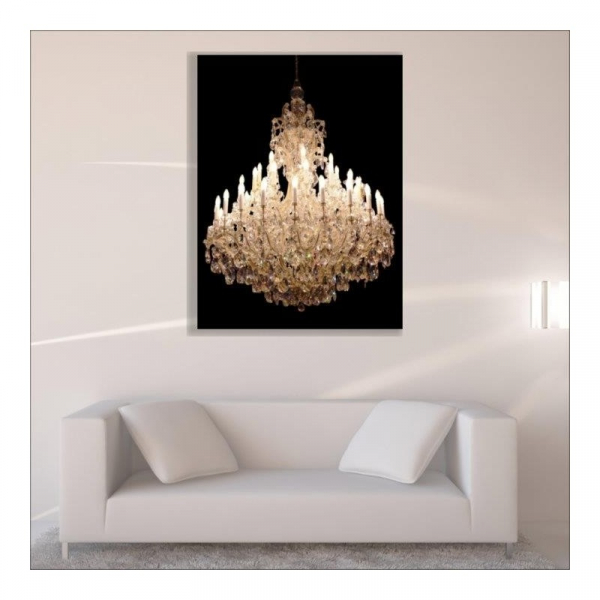 Tablou canvas retro, White Chandelier [3]