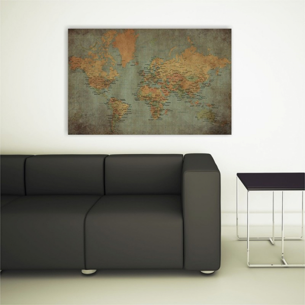 Tablou canvas retro, World Old Map [3]