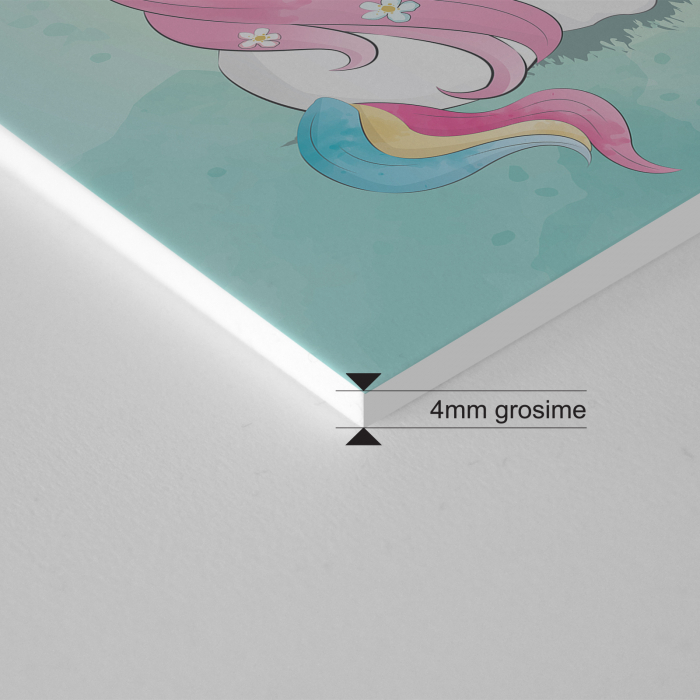 Tablou panou PVC cu desene pentru camera copiilor, Cute Unicorn Sitting Back Side [5]